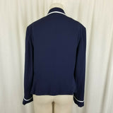 Vintage John Meyer Norwich Contrast Stripes Navy Blue Jacket Blazer Womens 14