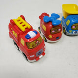 vTECH Go! Go! Smart Wheels Light Up Lot 6 Helicopter Fire Truck Dump  Ambulance