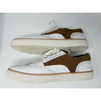 Joe's Waldo Leather Sneakers Saddle Shoes Mens 8.5 White Brown Style# JG705S13