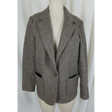 Vintage David Craig Wool Mottled Tweed Pinstriped Blazer Jacket Womens 12 Tan