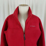 Columbia Red Fleece Jacket Full Zip Youth Girls Kids size XL 18 20 Funnel Neck