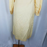 Vintage Casi Yellow Silk Full Button Up Shirt Dress Jumper Womens 6 Long Sleeve