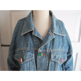 Limited Jeans European Fit Jewel Buttons Trucker Denim Blue Jean Jacket Womens M