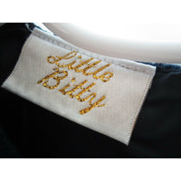 Little Bitty Embroidered Floral Velvet Pleated Tulle Party Dress Girls 4T Navy