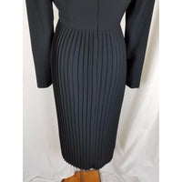 Verdi New York Milan Black Midi Cocktail Formal Dress Womens 4 USA Pleated Skirt