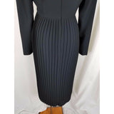 Verdi New York Milan Black Midi Cocktail Formal Dress Womens 4 USA Pleated Skirt