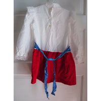 Vintage KLL Red White & Blue Velvet Satin Lace Patriotic Dress USA Girls 5