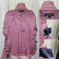 Brooks Brothers Woven in Italy Wool Linen Belted Country Jacket Blazer Womens 12