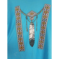 Vintage Moxie Alley Native American Travel Souvenir Tee Shirt TShirt Mens M Blue