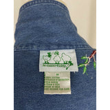 Quacker Factory Wild Jungle Zoo Animals Patch Denim Blue Jean Jacket Womens M