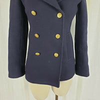 JCrew Stadium Cloth Nello Gori Wool Military Double Breasted Peacoat Womens 2