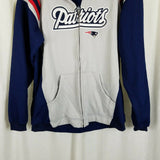 Vintage Reebok NFL New England Patriots Full Zip Up Hoodie Sweater Jacket Mens S