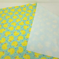 Vintage Coated Yellow Rubber Duck Fabric 4+ Yards Duckie Shower Curtain Material