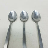 HF Mystique Stainless Steel Flatware Silverware Long Dessert Spoons Lot 3 VTG