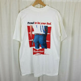 Vintage Budweiser Proud to be Your Bud Cowboy Double Sided TShirt Mens XL 90s