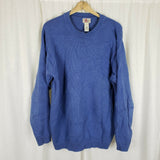 Vintage LL Bean 100% Cotton Crewneck Pullover Sweater Mens MT Medium Tall Blue