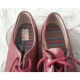 Vintage Sperry Topsiders Lace Up Red Leather Boat Shoes Womens 7.5 Jr Miss