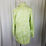 LL Bean Floral All Weather Cotton Barn Trench Coat Womens S Lime Green OAPX8