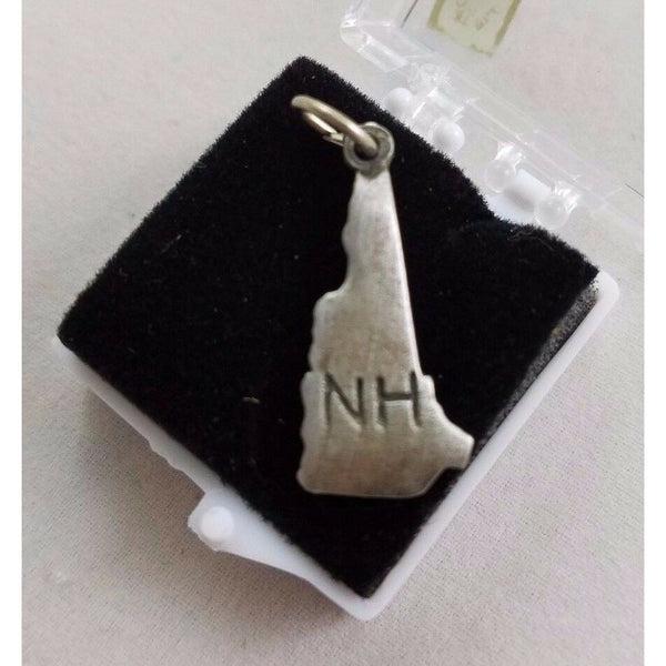 New Hampshire State Pewter Charm Silver Necklace Bracelet New England Souvenir