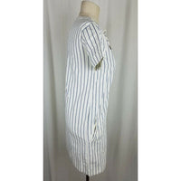 Madewell Harbor Lace up Shift Dress Ivory Blue Pinstriped Striped Womens 2XS XXS