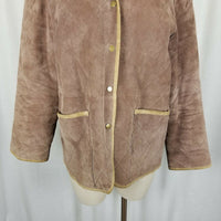 Bushwacker Quilted Pig Suede Leather Equestrian Riding Bard Barn Coat Womens L