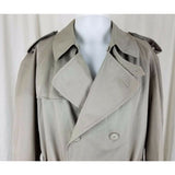 Stafford Insulated Double Breasted Trench Coat Mens 42R Removable Lining Khaki