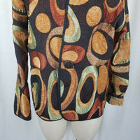 Irresistible Reversibles Abstract Soft Tapestry Jacket Blazer Womens S Textured