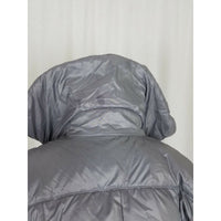 Kenneth Cole Quilted Down Puffer Parka Jacket Womens XS Silver Metallic Gray