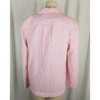 Vintage Bobbie Brooks Candy Striped Seersucker Boyfriend Blazer Jacket Womens 14