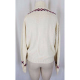 Vintage LL Bean Funnel Neck Shawl Collar Knit Sweater Womens M Winter White USA