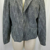 Coldwater Creek Woven Mottled Recycled Wool Blend Jacket Blazer Womens 16 Black