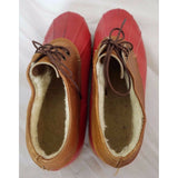 Vintage Sherpa Shearling Fleece Lined Red Rubber Duck Low Shoe Boots Womens 8