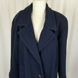 Julia Klein Petites Navy Blue Wool Long Maxi Peacoat Over Coat Womens 8P