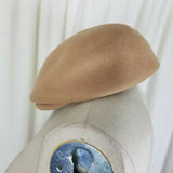 Vintage Bollman Co 100% Doeskin Felt Ascot Hat Mens Adults 21.75 Snap Brim Camel