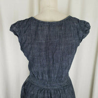 Clock House Denim Blue Jean Rockabilly Swing Fit & Flare Dress Womens sz 40 S M