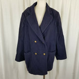 Vintage Wellington Double Breasted Navy Blue Wool Peacoat Womens 12 Car Coat