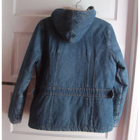 Limited Too 2 Hooded Insulated Denim Blue Jean Jacket Quilted Lining Girls XL 16
