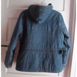 Limited Too 2 Hooded Insulated Denim Blue Jean Jacket Quilted Lining Girls XL 16