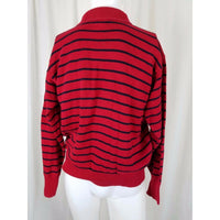 Polo Ralph Lauren Striped Knit Collared Henley Polo Pullover SWEATER Red Mens L