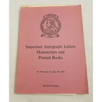 Christie's Important Autograph Letters Manuscripts & Books Auction Catalog 1967