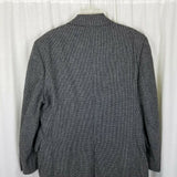 Bruce Hunt Black & White Checked Wool Peacoat Polo Coat Mens L Vintage 80s VTG