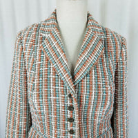 LL Bean Signature Boucle Textured Woven Cotton Wool Blazer Jacket Womens 6