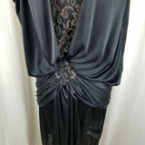 Steppin Out Ruched Blouson Formal Prom Cocktail Little Black Dress Womens 9