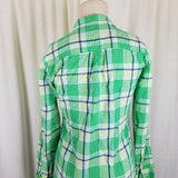 LL Bean Signature Plaid Button Up Shirt Dress Conversion Sleeve Summer Womens 2