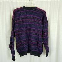 Vintage J.Crew Pure Shetland Wool Nordic Knit Crewneck Sweater Mens L England UK