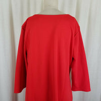 Liz Claiborne New York Stretch Scoop Neck 3/4 Sleeve ALine Sack Dress Womens XL
