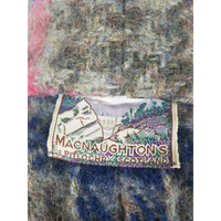 MacNaughtons Pitlochry Scotland Wool Plaid Fringed Woven Sweater Coat Womens M L