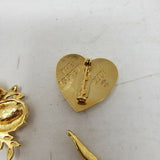 Vintage Lot of 8 Brooch Pins Birds Faux Turquoise St Labre Variety Club Japan