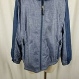 LL Bean All Weather Windbreaker Rain jacket Womens 1X Plus Size Colorblock Blue