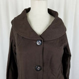 Chadwick's Chocolate Brown Blazer Jacket Womens 6 Wide Peter Pan Shawl Collar